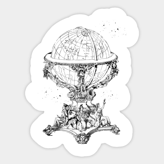 Vintage Globe Earth Sticker by erzebeth